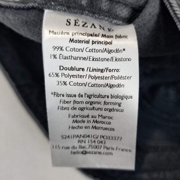 Sezane Jeans Womens US 2 FR 34 Gray Le Crop High Rise Wide Leg Denim Pants NWOT - Picture 6 of 12
